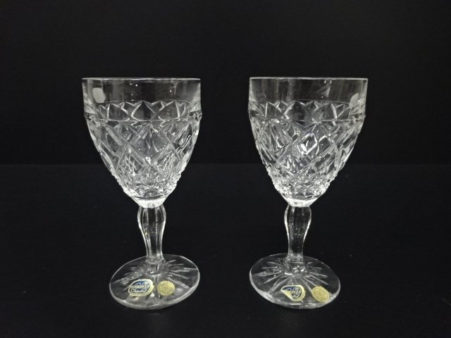 JAPANESE COLLECTIBLE / BOHEMIA BOHEMIA WINE GLASS PAIR (15 CM) WESTERN